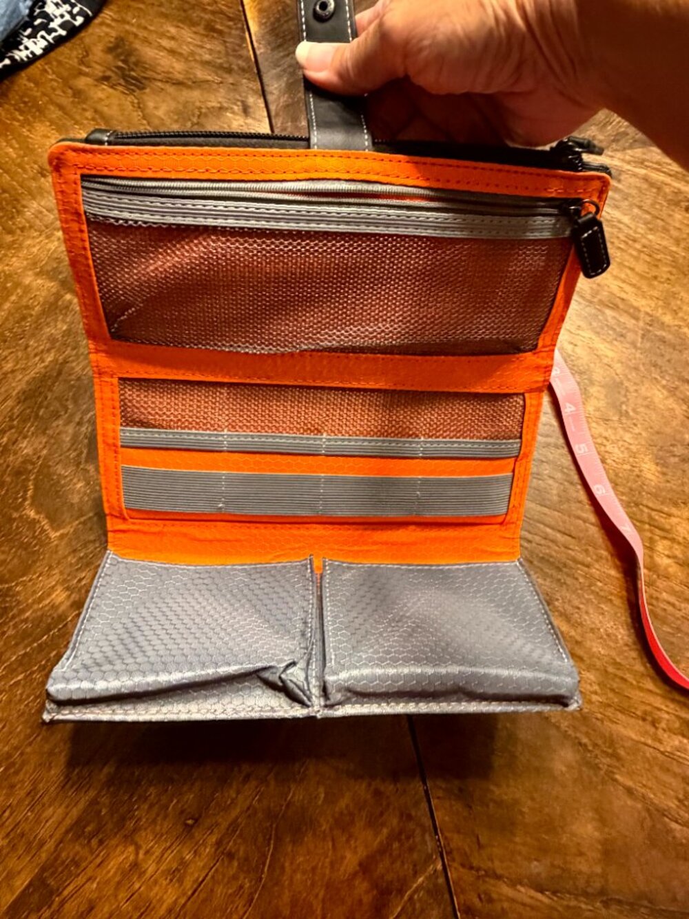 Harley Davidson Motorcycle Wallet Tri Fold Carry All Black and Orange Logo - Picture 7 of 12